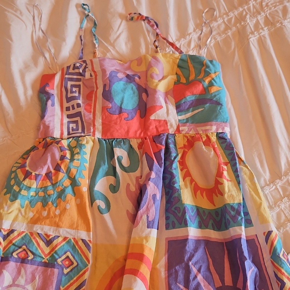 Colorful Geometric Patterned Dress Small - Picture 2 of 4